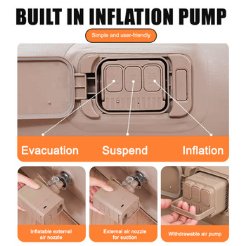 Built in Electric Pump One Click Airbed PVC Flocking Surface Inflatable Mattress