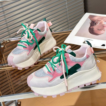 New Thick Sole Platform Casual Running Shoe Multi Color Chunky Women Sneakers