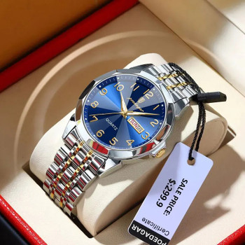 POEDAGAR Multi Time Zone Watch for Men Waterproof Stainless Steel Wristwatches POEDAGAR Multi Time Zone Watch for Men Waterproof Stainless Steel Wristwatches
