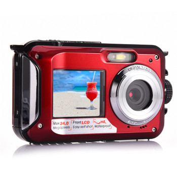 Amkov Front and Rear Dual-screen Digital Camera Life Waterproof Self-timer Camera 1080P HD Mini Camara Fotografica Digital W599