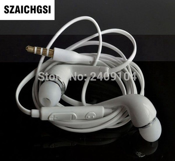 SZAICHGSI In-Ear J5 Earphone w/ Volume Remote Control Mic Flat Cable for Samsung Galaxy S4 i9500 S3 i9300 wholesale 300pcs/lot