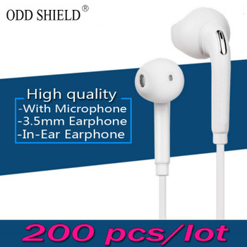 200 pcs/lot Wholesale Sport Earphone Mic 3.5mm high quality Earbuds ODD SHIELD for Samsung Galaxy S4 S5 S6 S7 Edge Note 3 4 5 7