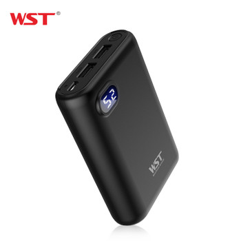 WST 10000mAh LED Digital Display Protable Powerbank 20650 Leisure Style Simple External Battery Pack