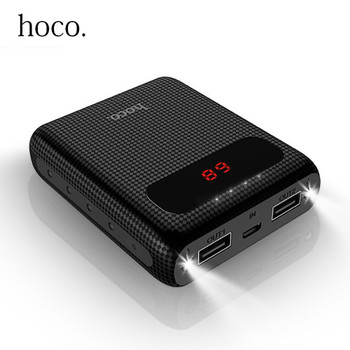 HOCO 10000mAh Power Bank Dual LED USB 18650 External Battery Universal Phone portable charger PowerBank 10000mAh for iPhone 7 8