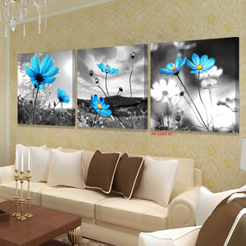 3 Piece Hd Print Canvas Modern Schilderij Flowers Oil Paintings Painting Wall Art Bedroom Cuadros Decoracion Picture No Frame
