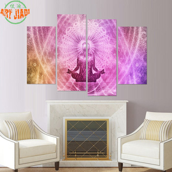 4 Piece/set or 5 Piece/set Canvas Art Chakras Buddha Paintings on canvas painting Decoration For Home Wall Art Print Canvas B127