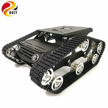 DOIT Y100 Robot Tracked Tank Car Chassis with Aluminium Alloy Frame and Wheel for Robot Education Modification DIY Tank Model RC