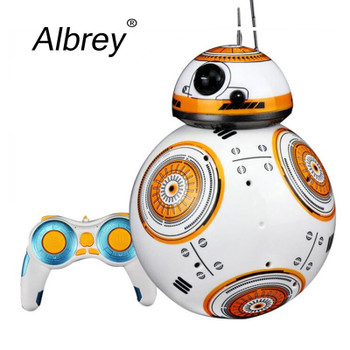 Drop Shipping 17cm Star Wars RC 2.4G BB-8 Robot Upgrade Remote Control BB8 Robot Intelligent With Sound RC Ball Kid Gift Boy Toy