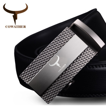 COWATHER 100% cow genuine leather belts for men 2017 top qulaity automatic alloy buckle male strap casual design original brand