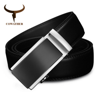 COWATHER 2017 luxury men belts for men automatic alloy buckle high grade Casual Cow leather belt business vintage design CZ117