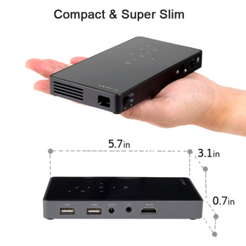 AUN Android 7.1 DLP Projector D5S, Built-in WIFI, Bluetooth, 4,500mAH Battery  (Optional D5 Portable Projector) Home Cinema