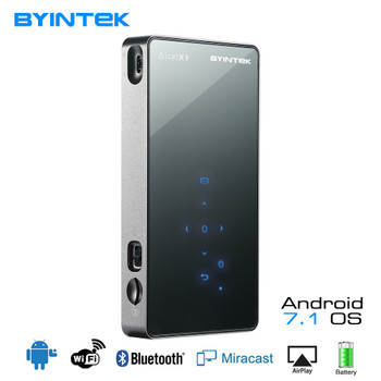 BYINTEK UFO P8I Android 7.1 OS  Projector mini portable micro Built-in WIFI Bluetooth 4500mAH Battery with HDMI USB SD Card