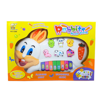 Rabbits Musical Piano for Kids With 3 Modes Animal Sounds, Flashing Lights & Wonderful Music