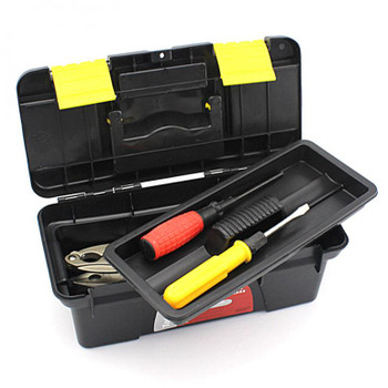 Small Portable Plastic Hardware Tool box with Storage Box and Black for Home or Outdoor Finishing Debris