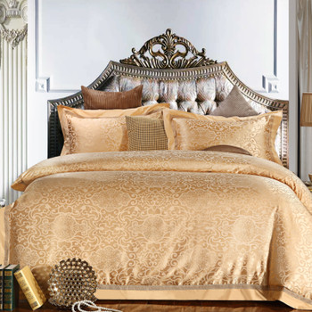 Blue purple gold Luxury jacquard bedding set cotton bed cover bed sheet set queen king size duvet cover bed linen pilowcases