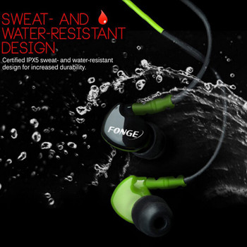 Fonge Waterproof Earphones In Ear Earbuds HIFI Sport Headphones Bass Headset with Mic for xiaomi Galaxy s6 smart phones 