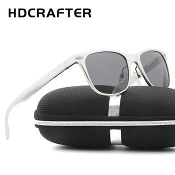 HDCRAFTER Brand Unisex Aluminum Square Men's Polarized Mirror Sun Glasses Female Eyewears Accessories Sunglasses For Men