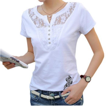 Summer T-shirt Women Casual Lady Top Tees Cotton White Tshirt Female Brand Clothing T Shirt Top Tee Plus Size 4XL