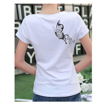 Summer T-shirt Women Casual Lady Top Tees Cotton White Tshirt Female Brand Clothing T Shirt Top Tee Plus Size 4XL