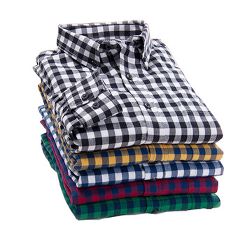 New Autumn Brand Men's Plaid Shirt Male Warm Long Sleeve Shirt Plus Size Youth Office Business Casual Shirt Men