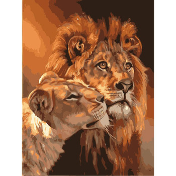 Frameless The Lion Animal DIY Painting By Numbers Kits Coloring Oil Painting On Canvas Drawing Home Artwork Wall Art Picture
