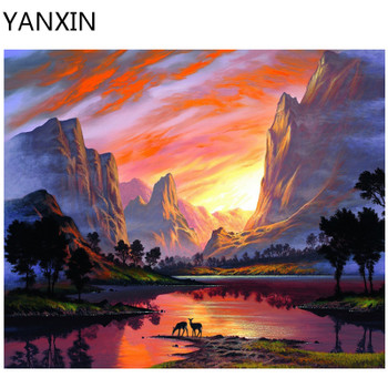 YANXIN DIY Frame Painting By Numbers Oil Paint Wall Art Pictures Decor For Home Decoration 977
