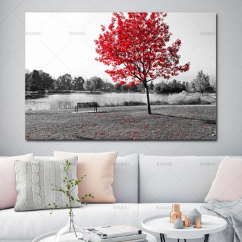 Wall Picture Canvas painting poster Wall art print on landscape flower canvas painting tree home decor for Living Room no frame