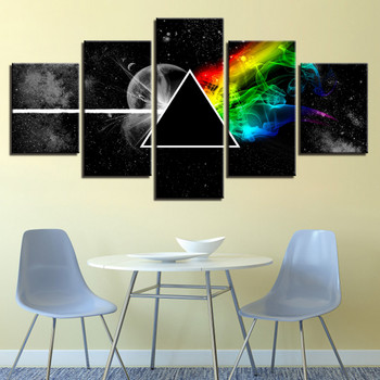 Wall Art Poster Modular Canvas HD Prints Paintings 5 Pieces Pink Floyd Rock Music Pictures Home Decor For Living Room Framework