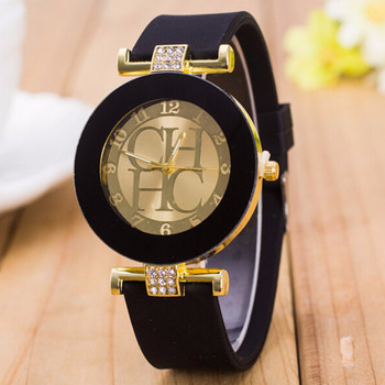 Brand New High Quality Gold Geneva sport Quartz Watch Women dress casual Crystal Silicone Watches montre homme relojes hombre