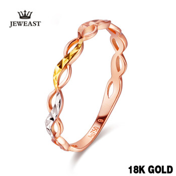 18k Gold Ring New Flower Design Fashion Hot Selling For Women Girl Miss Mother Gift Customizable Pure Real 750 Solid 2017 