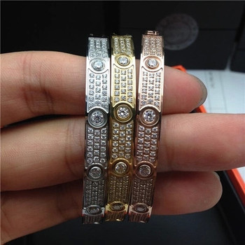 High quality love Bracelets Bangles 316L Titanium steel Luxury full with cz stone bracelet puleiras love bangle for women men High quality love Bracelets Bangles 316L Titanium steel Luxury full with cz stone bracelet puleiras love bangle for women men