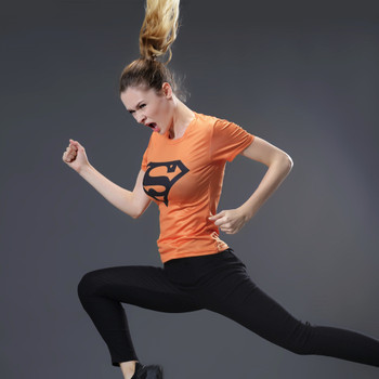 Marvel Women Bodys  T-shirt superman Compression T Shirt Female Fitness Tights Under Tee Shirt Femme running t shirts