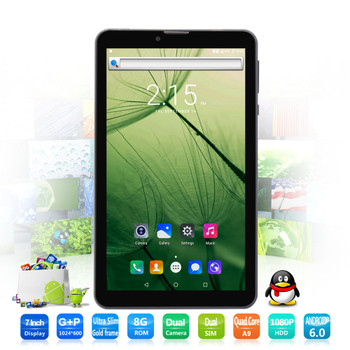 Nice design 7 Inch 8GB Phone call sim card  Quad Core Android 6.0 Tablet Pc 0.3Mp+0.3Mp Camera WiFi edition BDF 