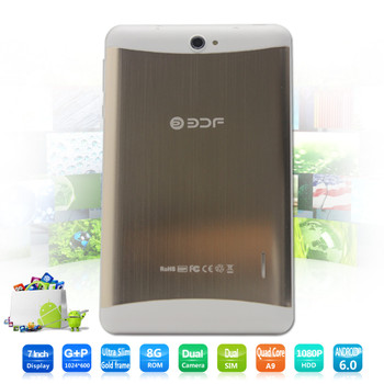 Nice design 7 Inch 8GB Phone call sim card  Quad Core Android 6.0 Tablet Pc 0.3Mp+0.3Mp Camera WiFi edition BDF 
