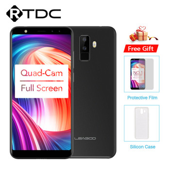 Leagoo M9 5.5" 18:9 Full Screen Four-Cams Android 7.0 MT6580A Quad Core 2GB RAM 16GB ROM 8.0MP Fingerprint 3G WCDMA Mobile Phone