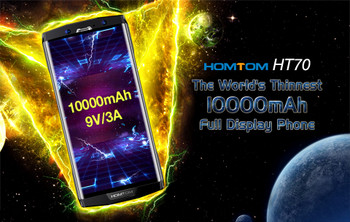 HOMTOM HT70 6.0" HD+ 18:9 Screen Mobile Phone MTK6750T Octa Core 4G RAM 64G ROM 10000mAh Battery 16MP+5MP Dual Cam 4G Smartphone