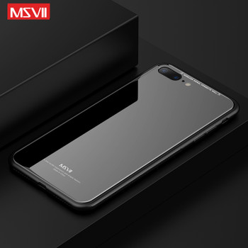 MSVII for iPhone 7 Case Tempered Glass Back Cover Soft Silicon Frame 6 6s Hybrid Protective Housing for iPhone 8 Plus X 10