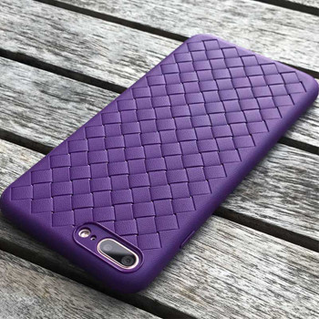 for iphone X 10 iphone 6s 6 Plus Case Weave Leather Skin Soft Silicon Black Coque Cover for iphone 8 plus iphone 7 plus Case X 6