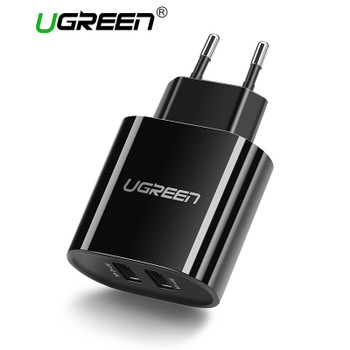 Ugreen USB Charger for iPhone Mobile Phone Charger Dual USB Fast Wall Charger for Xiaomi mi mix 2s Samsung Huawei Tablet Charger