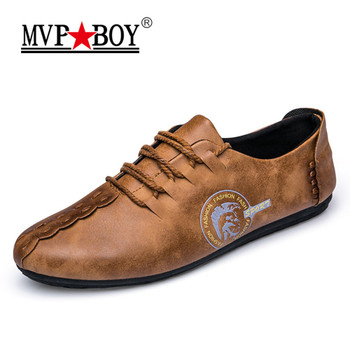 MVP BOY 2022 New Comfortable Casual Shoes Loafers Men Shoes Quality Split Leather Shoes Men Flats Moccasins Shoes