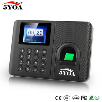 5YOA A10 Biometric Fingerprint Time Attendance Clock Recorder Employee Recognition Device Electronic English Spanish Machine