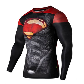 2018 Men Running T-shirts Fitness Compression Shirt Men Black Panther Crossfit Bodybuilding T shirt 3D Printed Superman Tops