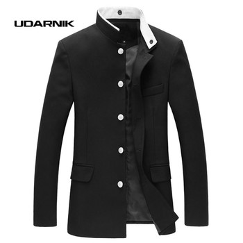 Men Black Slim Tunic Jacket Single Breasted Blazer Japanese School Uniform Gakuran College Coat New 047-4842