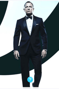 2018 Custom Made Dark Blue Tuxedos  Inspired By Suit Worn In James Bond Wedding Suit business suits Groom suit( Jacket+ Pants )