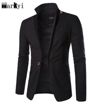 MarKyi 2017 new single button mens blazers new arrivals 2017 slim fit long sleeve suit blaser masculino male plus size 3xl 