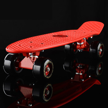Ups/DHL 22 Inch Penny Board DIY Printing Retro Fish Skateboard With LED Light Kids ABEC-9 Single Rocker 72mm Wheel