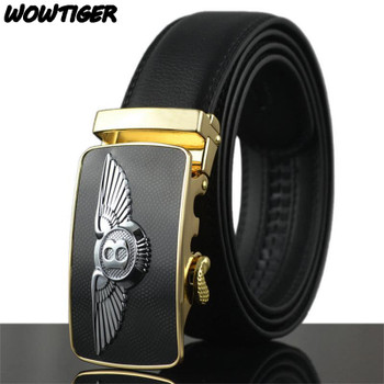 WOWTIGER New Automatic buckle men belts fashion business belt Famous brand luxury belts for men leather