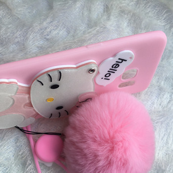 For samsung galaxy S8 plus /s7 edge /s6 case Pink Hello kitty KT cat mirror phone cover for SAM A3 A5 A7 2017/ A8 A9 cartoon