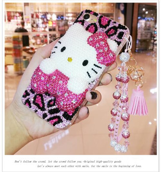 For LG G2 G3 G4 G5 K8 K10 2017 V10 V30 PC+ TPU Hello Kitty full Rhinestone Case