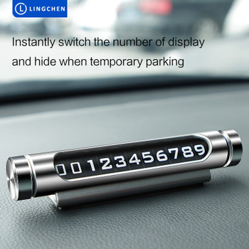 LINGCHEN Temporary Car Parking Card ABS Telephone Number Card Notification Night Light Car Styling Phone Number Card Holder